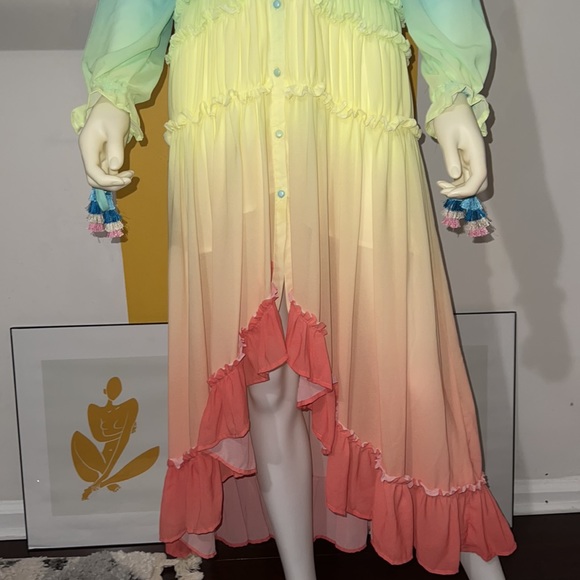 Rainbow High-Low Maxi Dress - Picture 4 of 5